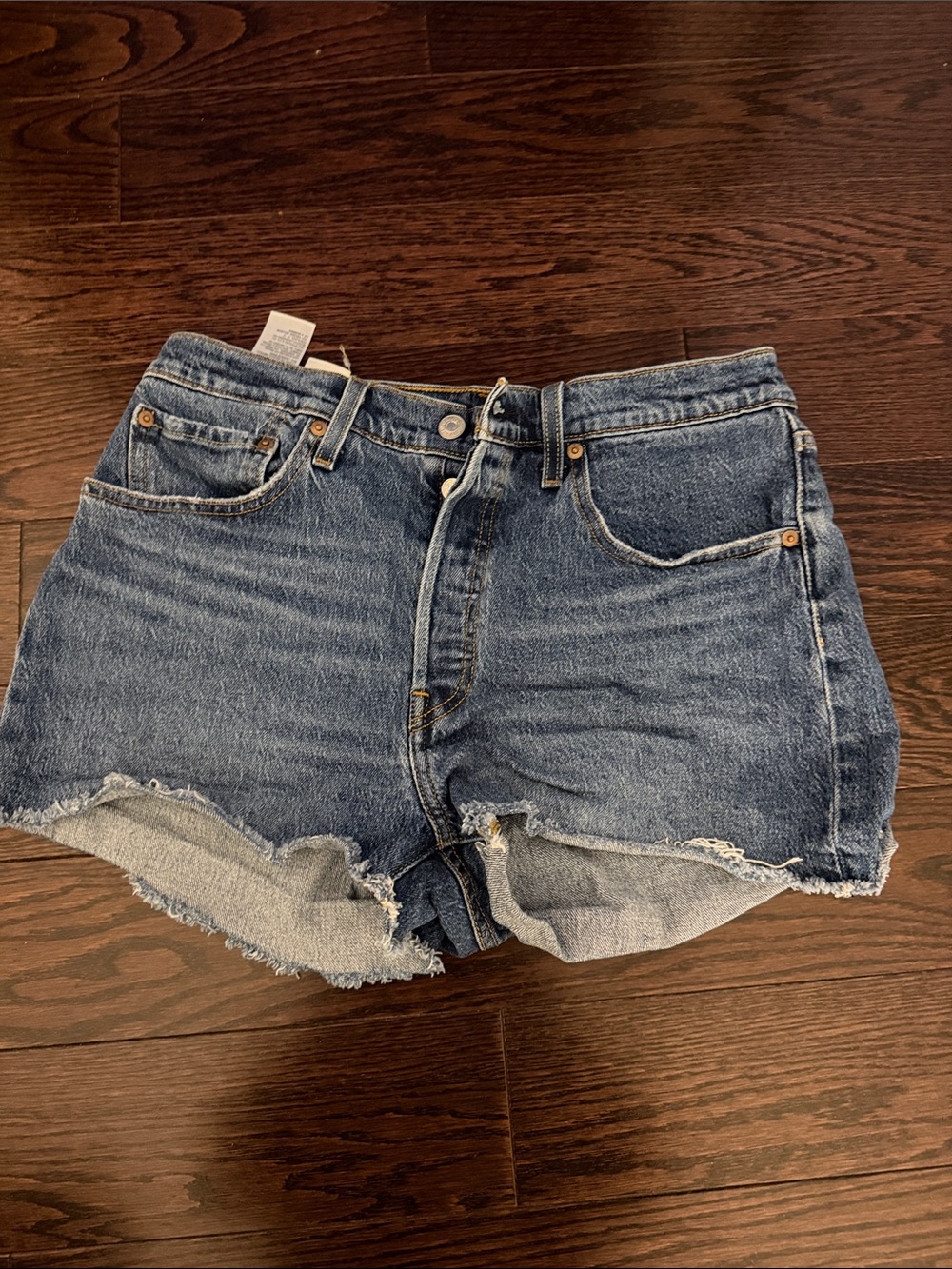 Levi's Blue Distressed Denim Cutoff Shorts